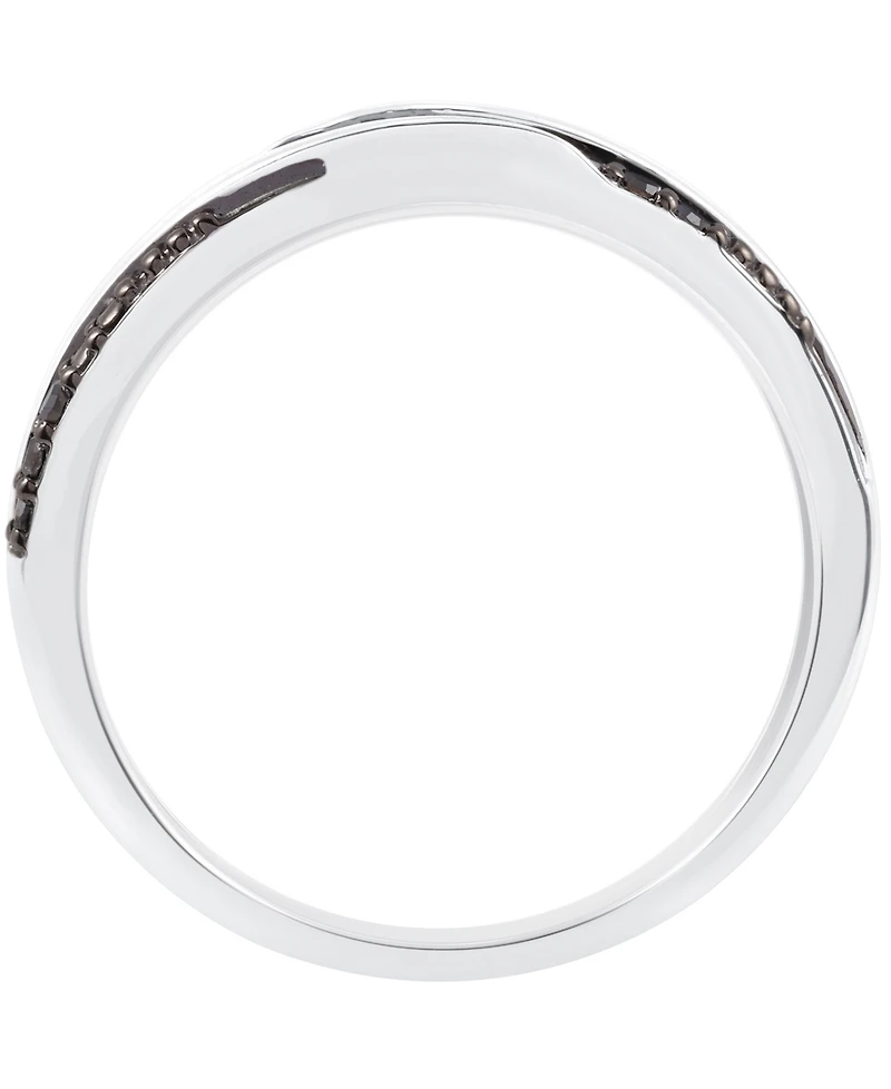 Black Diamond Twist Look Ring (1/6 ct. t.w.) Sterling Silver