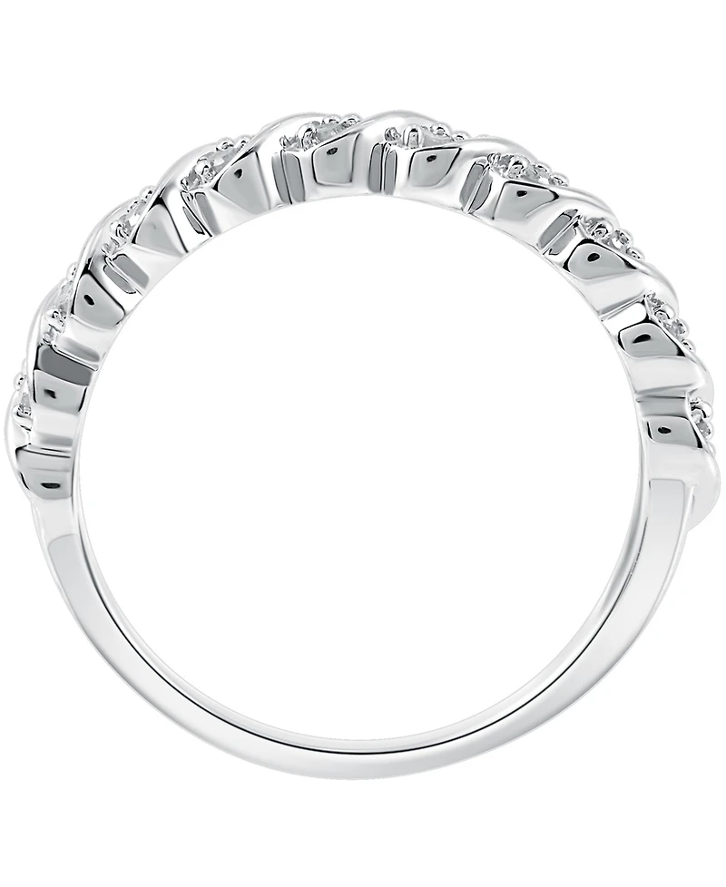 Diamond Diagonal Ring (1/6 ct. t.w.) Sterling Silver