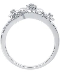Diamond Flower Ring (1/6 ct. t.w.) Sterling Silver