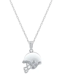 Diamond Football Helmet 18" Pendant Necklace (1/10 ct. t.w.) in Sterling Silver