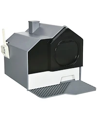 Ruie Hooded Cat Litter Box with Drawer Pan Deodorizers and Mat