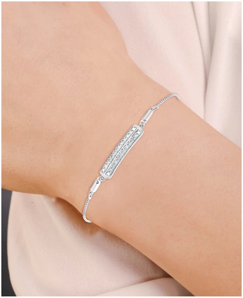 Diamond Bar Bolo Bracelet (1/6 ct. t.w.) in Sterling Silver