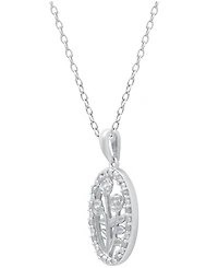 Diamond Bouquet 18" Pendant Necklace (1/10 ct. t.w.) in Sterling silver or Sterling Silver & 14k Gold-Plate