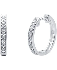 2-Pc. Set Diamond Hoop Earrings (1/6 ct. t.w.) in Sterling Silver & 14k Gold-Plated Sterling Silver