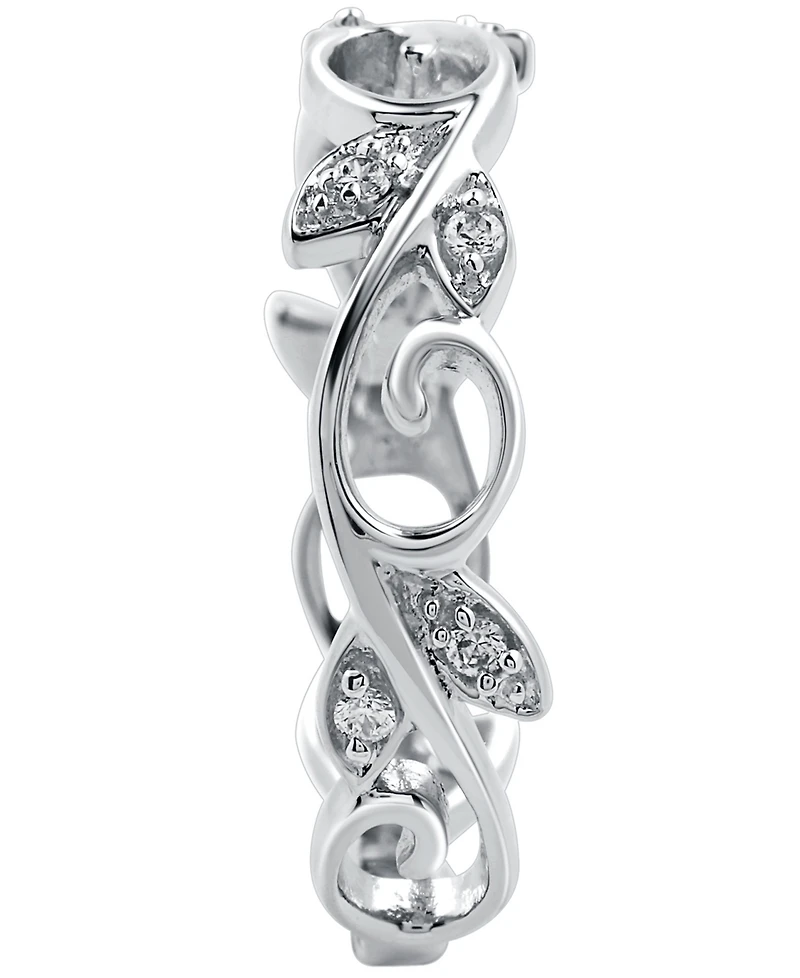 Diamond Vine & Leaf Ring (1/10 ct. t.w.) Sterling Silver