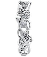 Diamond Vine & Leaf Ring (1/10 ct. t.w.) Sterling Silver