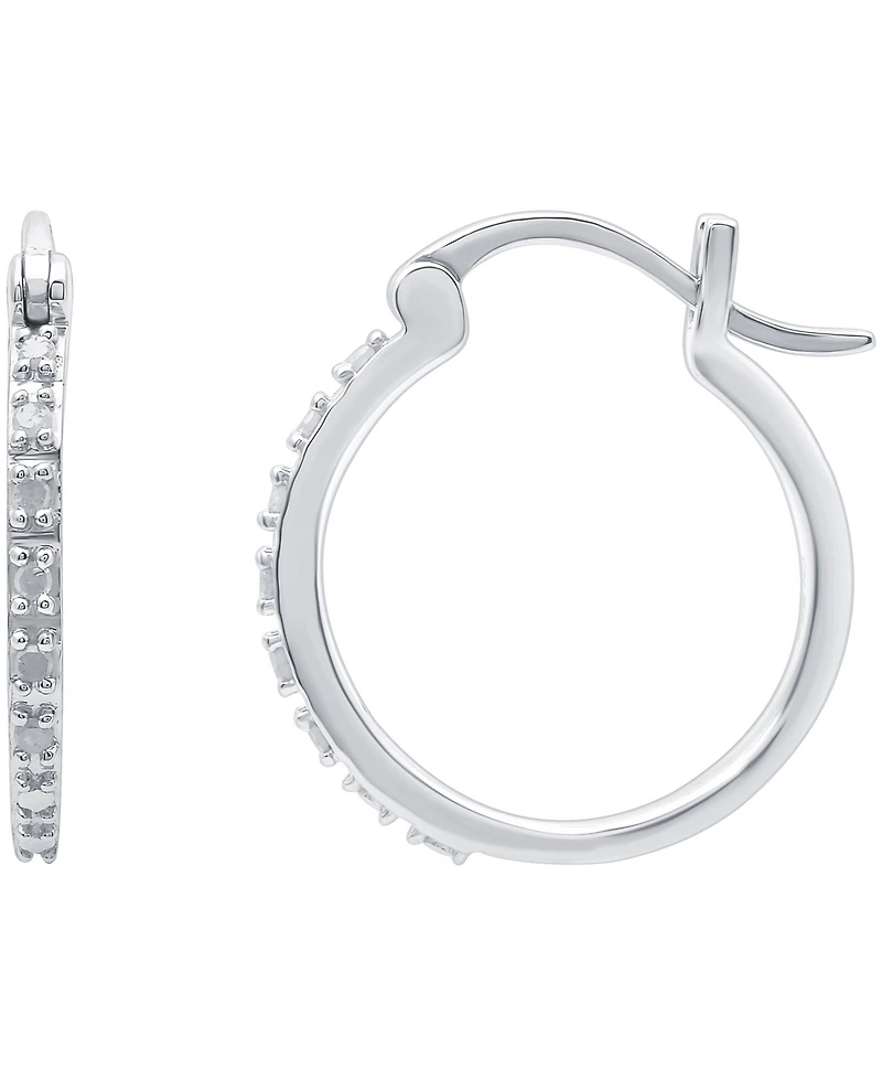 Diamond Hoop Earrings (1/10 ct. t.w.) in Sterling Silver