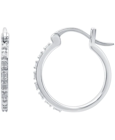 Diamond Hoop Earrings (1/10 ct. t.w.) in Sterling Silver