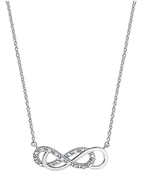 Diamond Double Infinity Pendant Necklace in Sterling Silver (1/10 ct. t.w.)