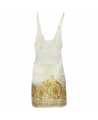 Pre-Owned Versace Women's Baroque Silk Lace Trim Camisole