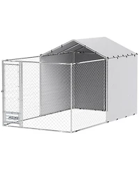 Ruie Galvanized Chain Link Outdoor Dog Kennel with Waterproof Cover