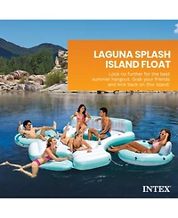Intex Laguna Splash Island Floating Water Raft with 2 Detachable Lounge Tubes