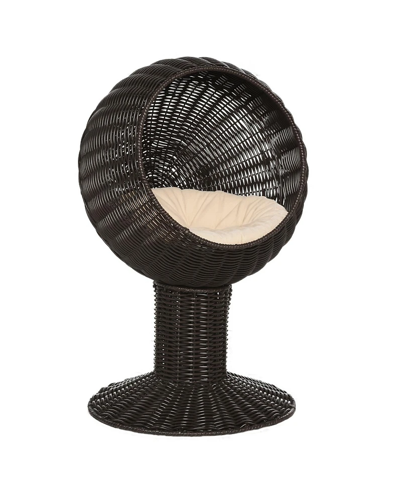 Ruie Elevated Cat Bed with Rotatable Egg Chair Pod and Thick Cushion