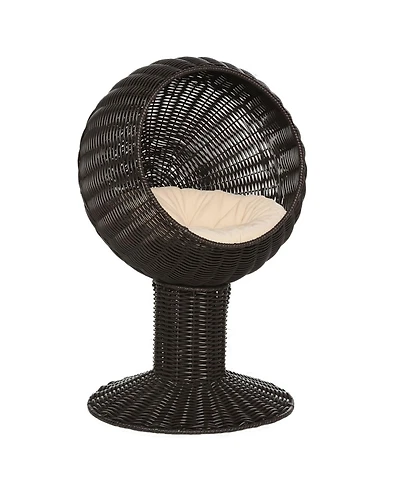 Ruie Elevated Cat Bed with Rotatable Egg Chair Pod and Thick Cushion