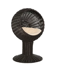 Ruie Elevated Cat Bed with Rotatable Egg Chair Pod and Thick Cushion