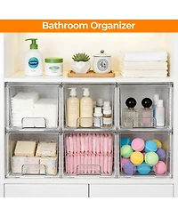 Xdovet Stackable Plastic Organizer Drawers Bathroom Kitchen Pantry Makeup Storage