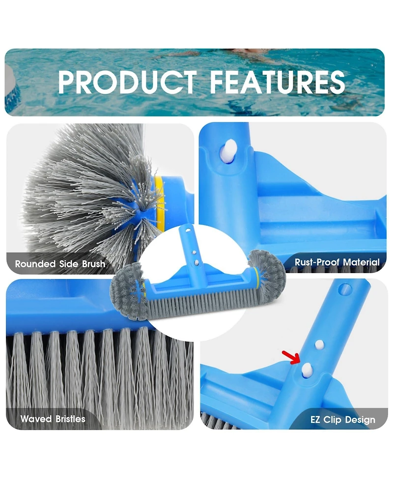 Xdovet Pool Brush Skimmer Net Pole Kit