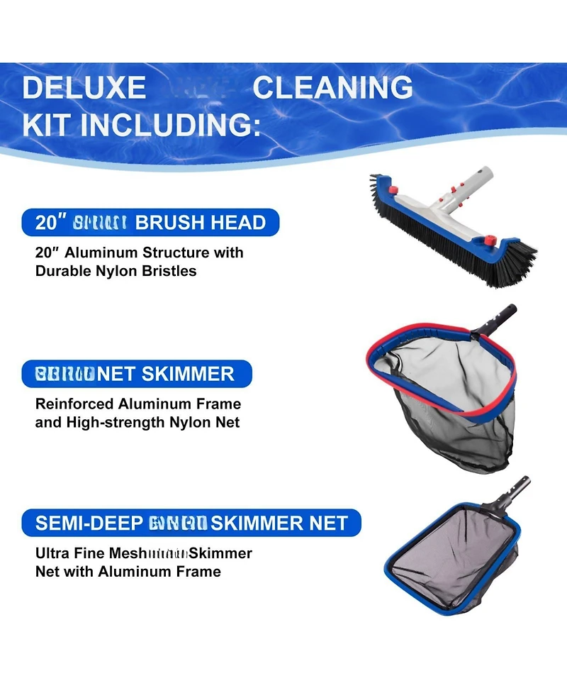 Xdovet Pool Cleaning Kit Brush Skimmer Net