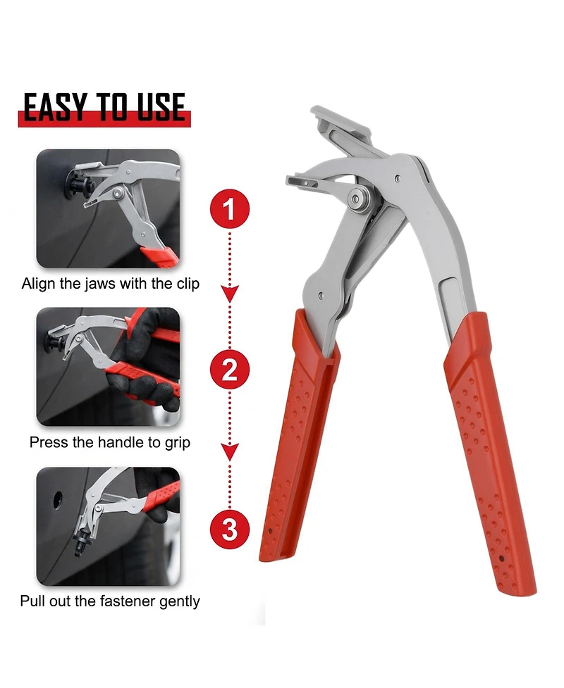 Xdovet Spring-loaded Clip Pliers Car Fastener Removal Tool