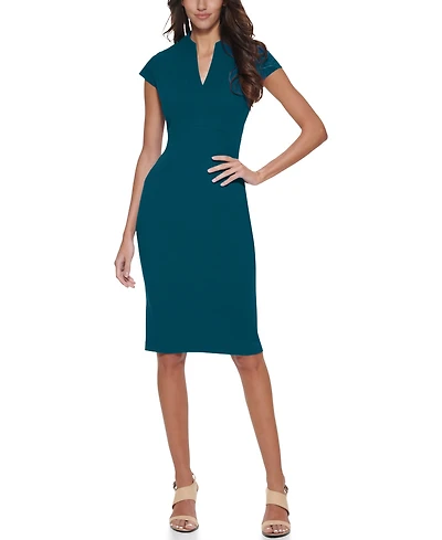 Calvin Klein Petite Split V-Neck Sheath Dress