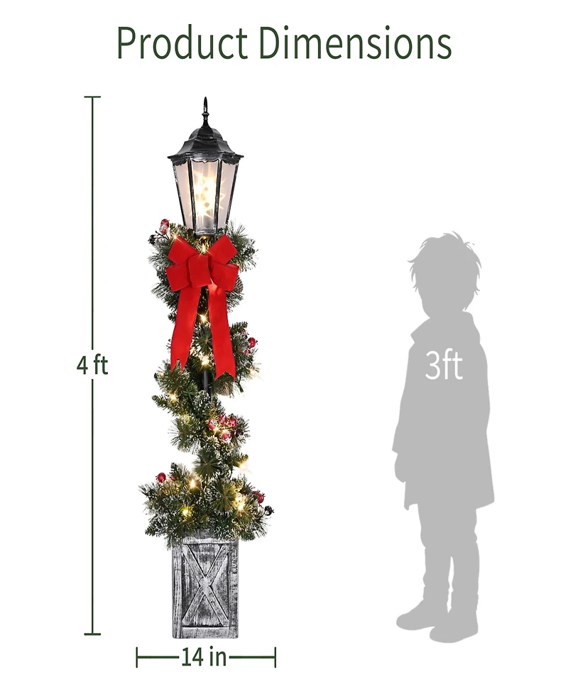Puleo International Set of 2 Pre-Lit 4-Foot Frosted Spiral Artificial Christmas Trees
