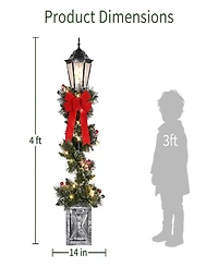 Puleo International Set of 2 Pre-Lit 4-Foot Frosted Spiral Artificial Christmas Trees