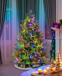 Puleo International 4.5" Pre-Lit Artificial Noble Fir Tree