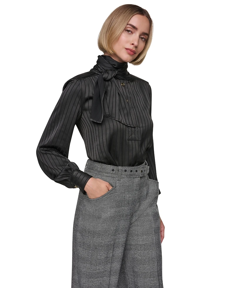 Sonia Rykiel Women's Bow-Blouse Long-Sleeve Collared Top