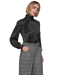 Sonia Rykiel Women's Bow-Blouse Long-Sleeve Collared Top