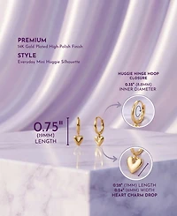 GiGiGirl Kids 14k Yellow Gold Plated Heart Dangling Earrings
