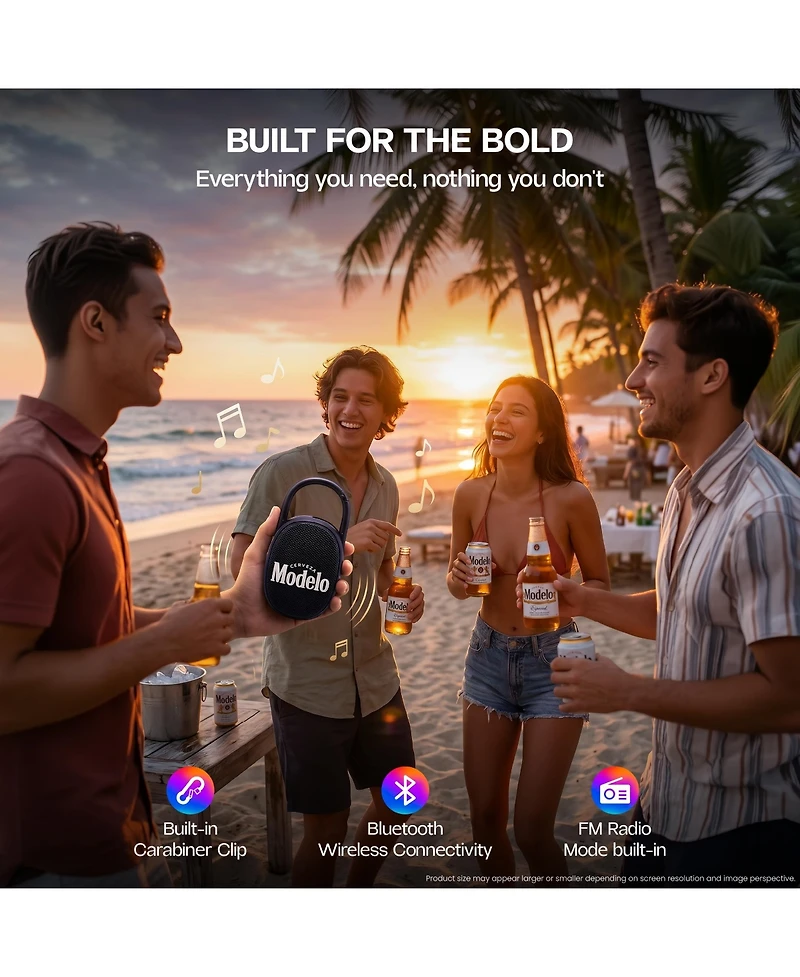 Modelo Backpack Clip Bluetooth Speaker and Fm Radio
