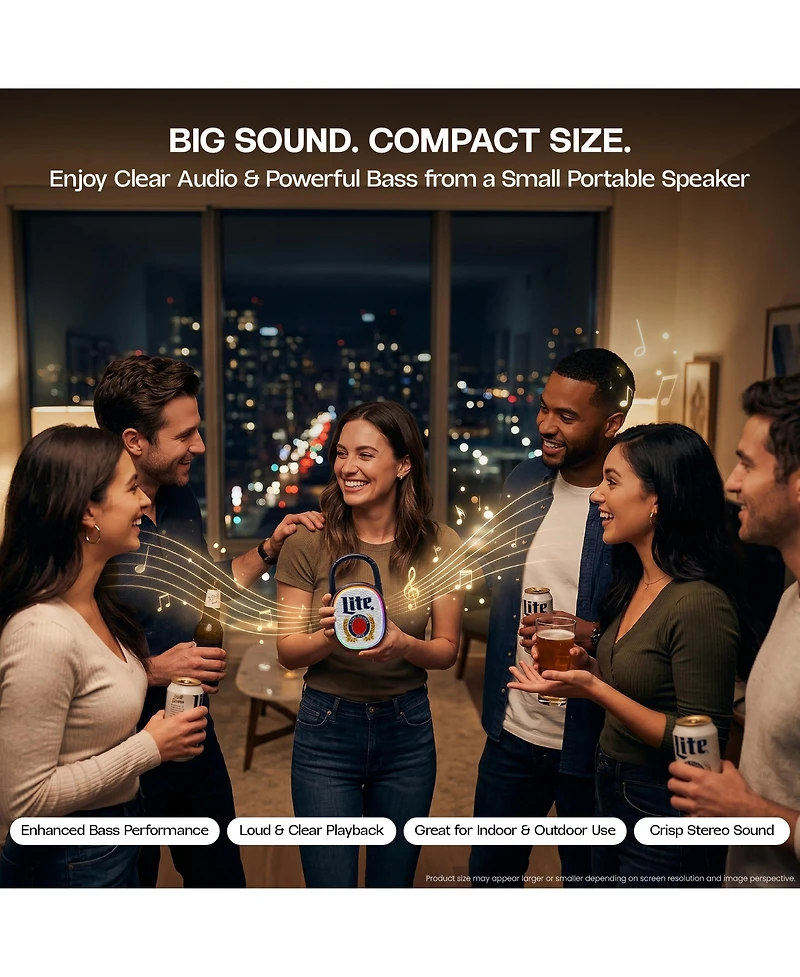 Miller Lite Backpack Clip Bluetooth Speaker and Fm Radio