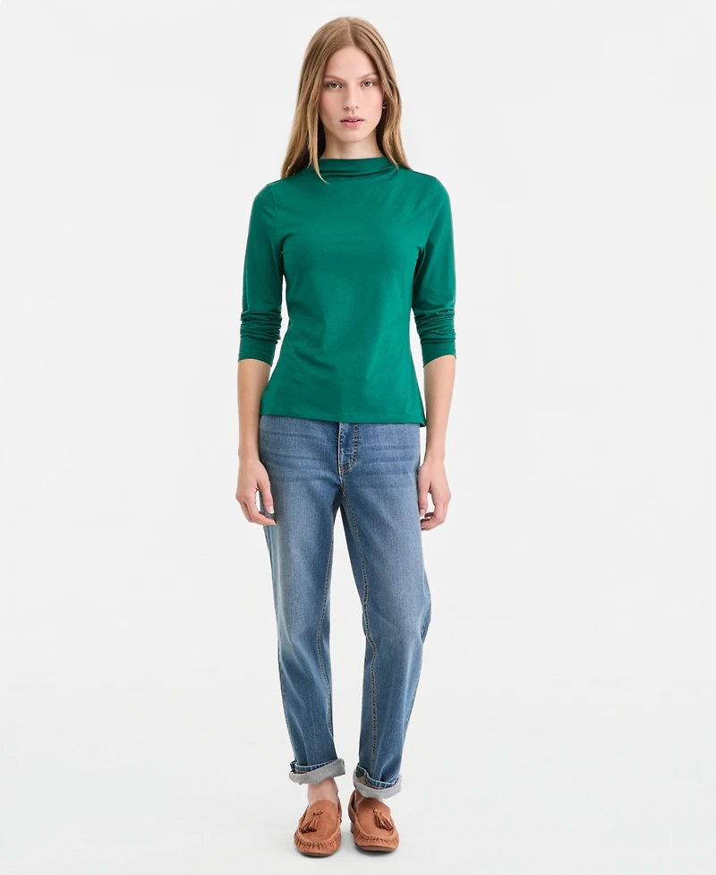 On 34th Women's Long-Sleeve Funnel-Neck Jersey Top, Macy's Exclusive