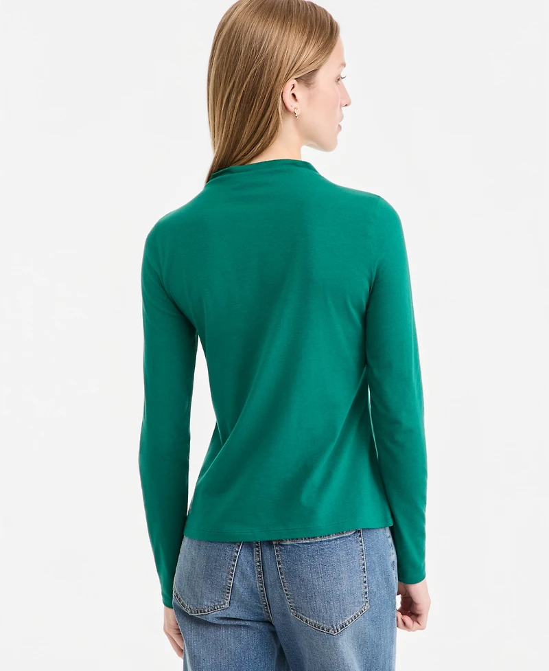 On 34th Women's Long-Sleeve Funnel-Neck Jersey Top, Macy's Exclusive