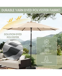 WestinTrends 9 Ft Outdoor Patio Market Umbrella with Bronze Round Base