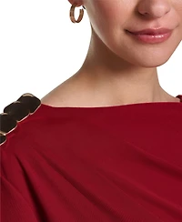 Halston Women's Boat Neck Jersey Dress