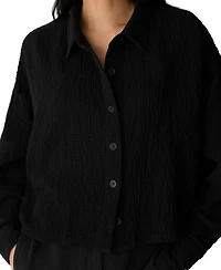 Eileen Fisher Women's Doubleweave Collared Neck Jacket