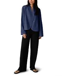 Eileen Fisher Women's Lightweight Denim Long-Sleeve Curved Jacket