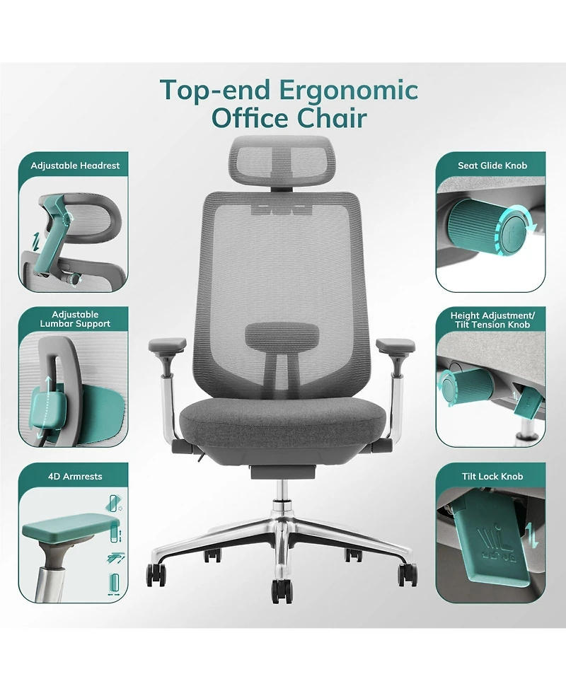 Atlas Ergonomic Mesh Back Office Chair with Slide Seat