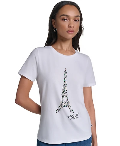 Karl Lagerfeld Paris Women's Eiffel Graphic T-Shirt