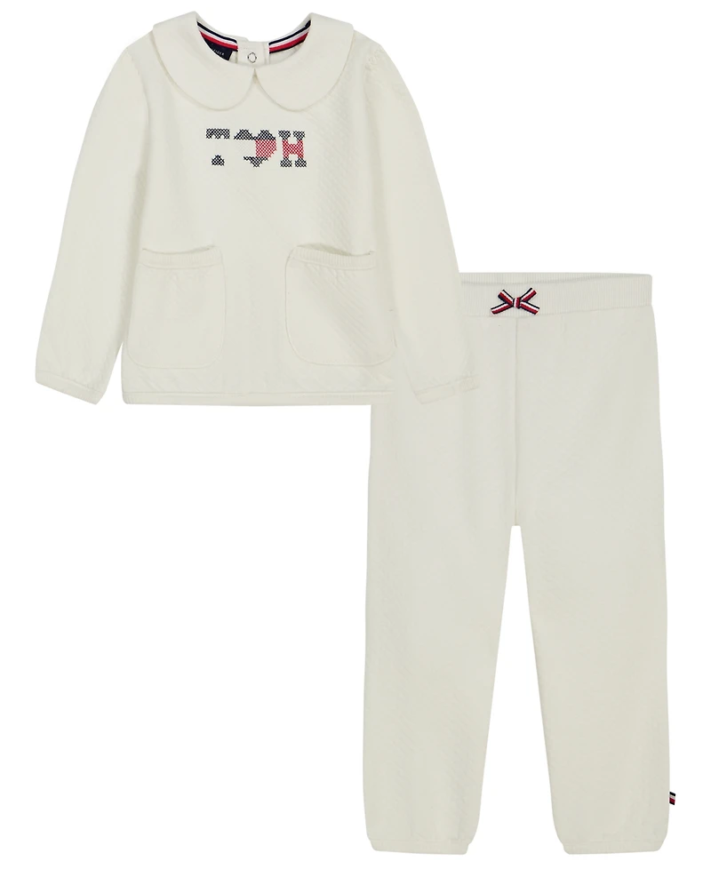 Tommy Hilfiger Baby Girls' Long-Sleeve Top and Pants, 2-Piece Set