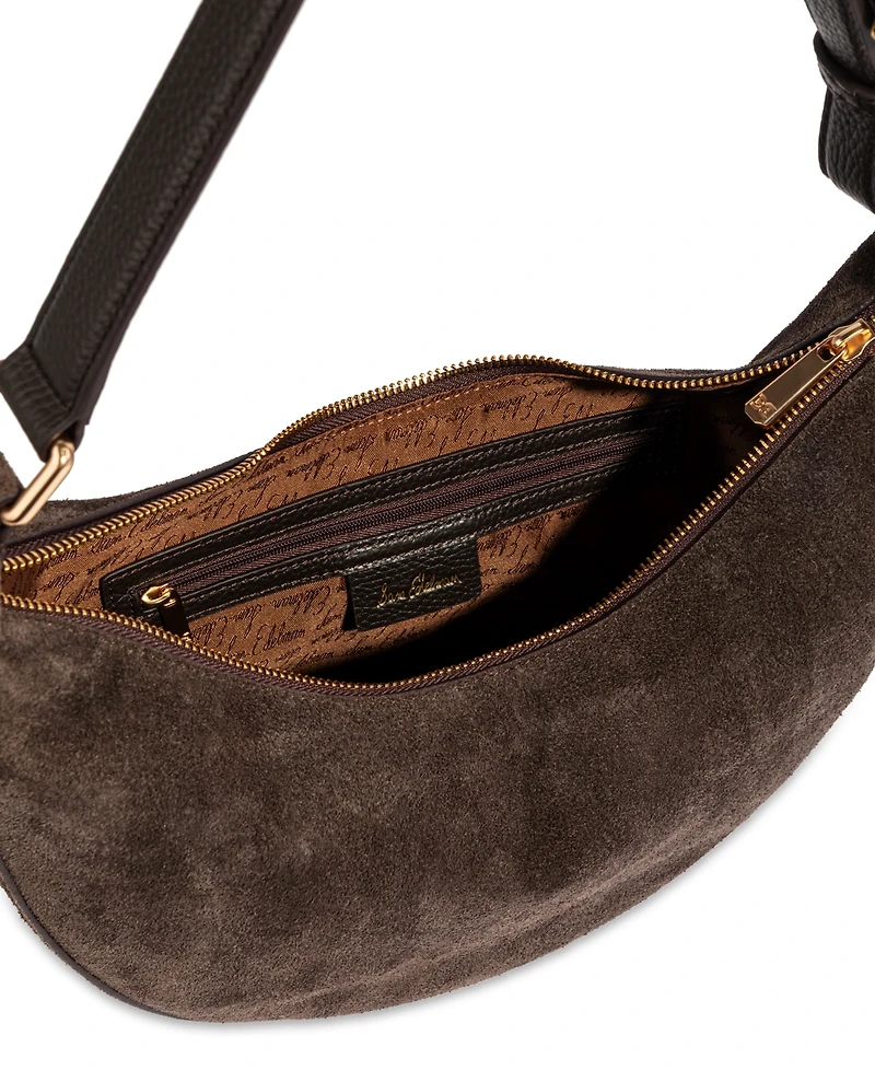 Sam Edelman Charli Woven Crescent Medium Leather Shoulder Handbag