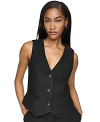 Dkny Women's 3-Button Sleeveless Waistcoat Vest