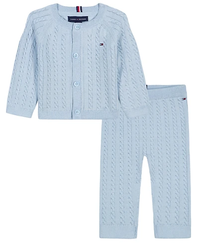 Tommy Hilfiger Baby Boys' Long-Sleeve Cardigan and Pants, 2-Piece Set