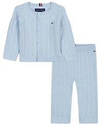 Tommy Hilfiger Baby Boys' Long-Sleeve Cardigan and Pants, 2-Piece Set