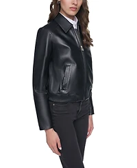 Cole Haan Women's Smooth Lamb Bomber Jacket