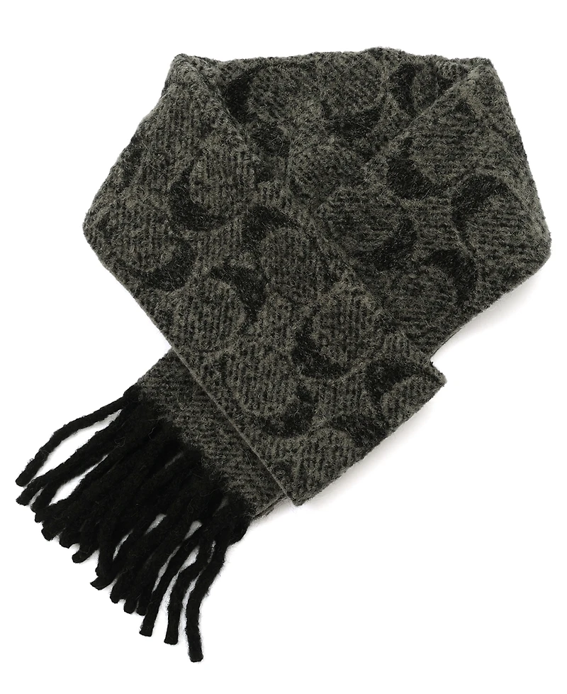Coach Signature-c Boucle Twill Muffler Scarf