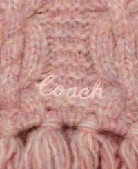Coach Chain Cable Knit Fringe Scarf