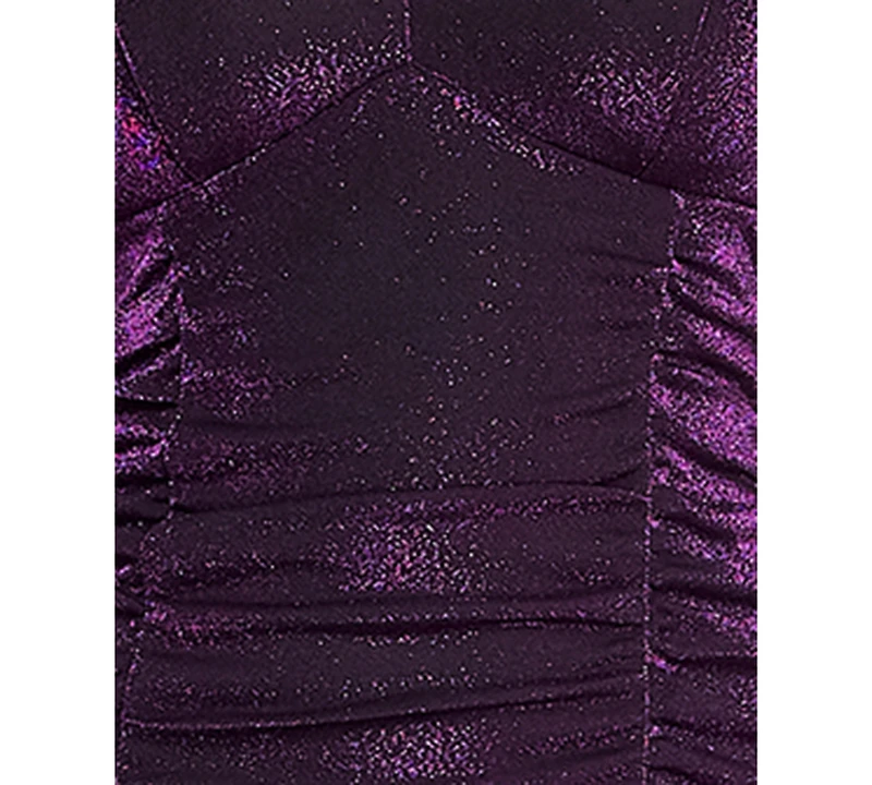 Emerald Sundae Juniors' Metallic Knit Midi Dress