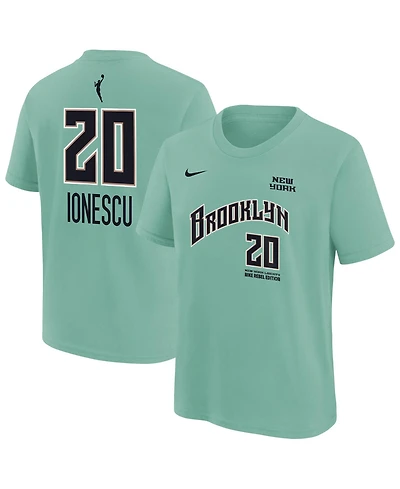 Nike Big Boys and Girls Sabrina Ionescu Mint New York Liberty Rebel Edition Name Number T-Shirt